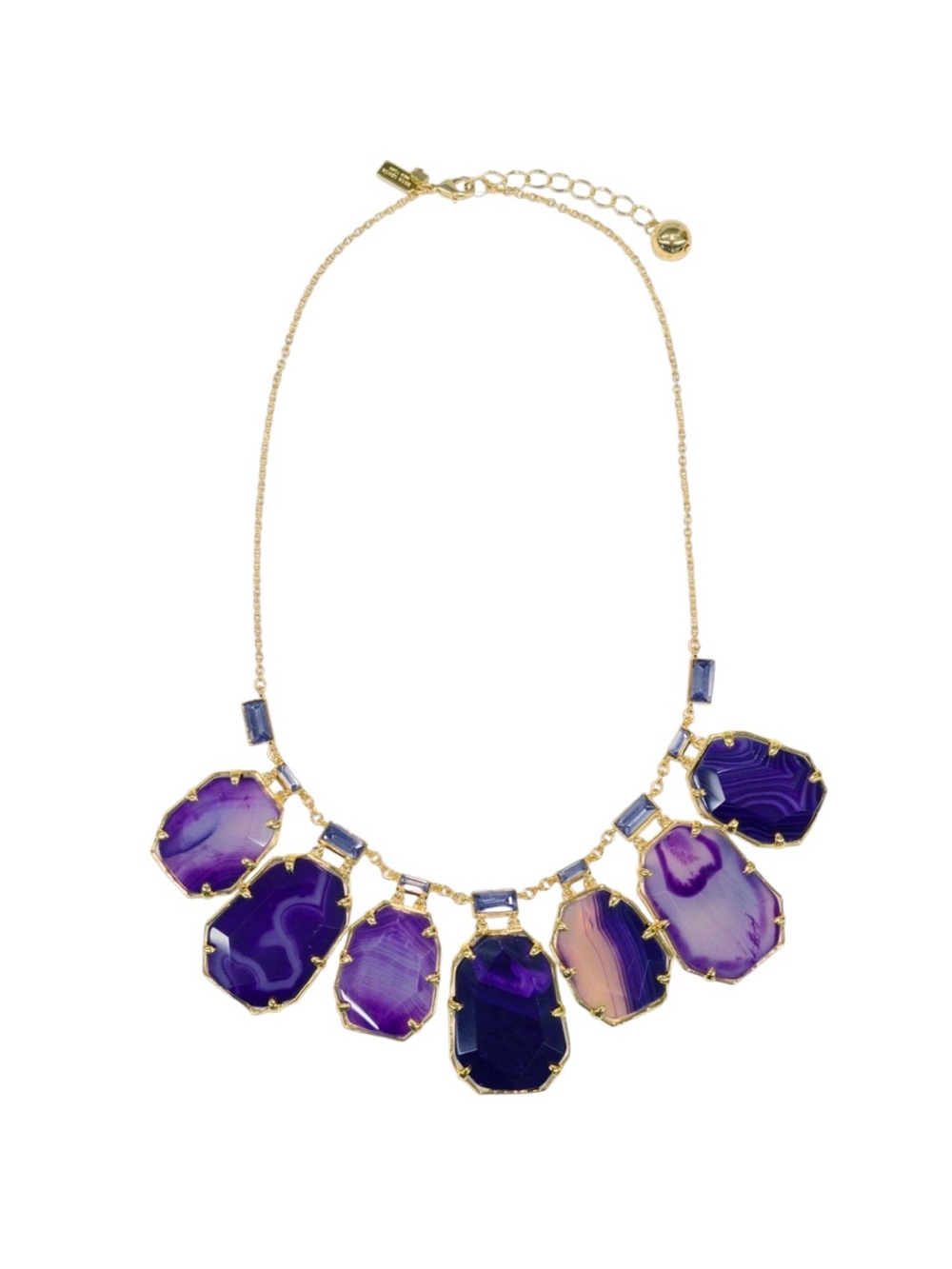 Kate Spade New York "Set In Stone" Purple Agate Bib Necklace